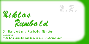 miklos rumbold business card