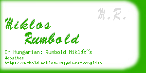 miklos rumbold business card